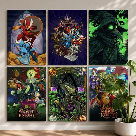 Game S-Shovel KnightS Poster HD Self Adhesive Waterproof Wall Art Ideal for Home Office Dorm Bedroom Great Gift Peaceful Pleasures Health and Wellness
