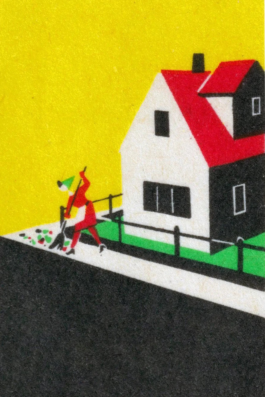 Vintage Eastern Europe Matchbox Canvas Wall Art – Geometric Animal