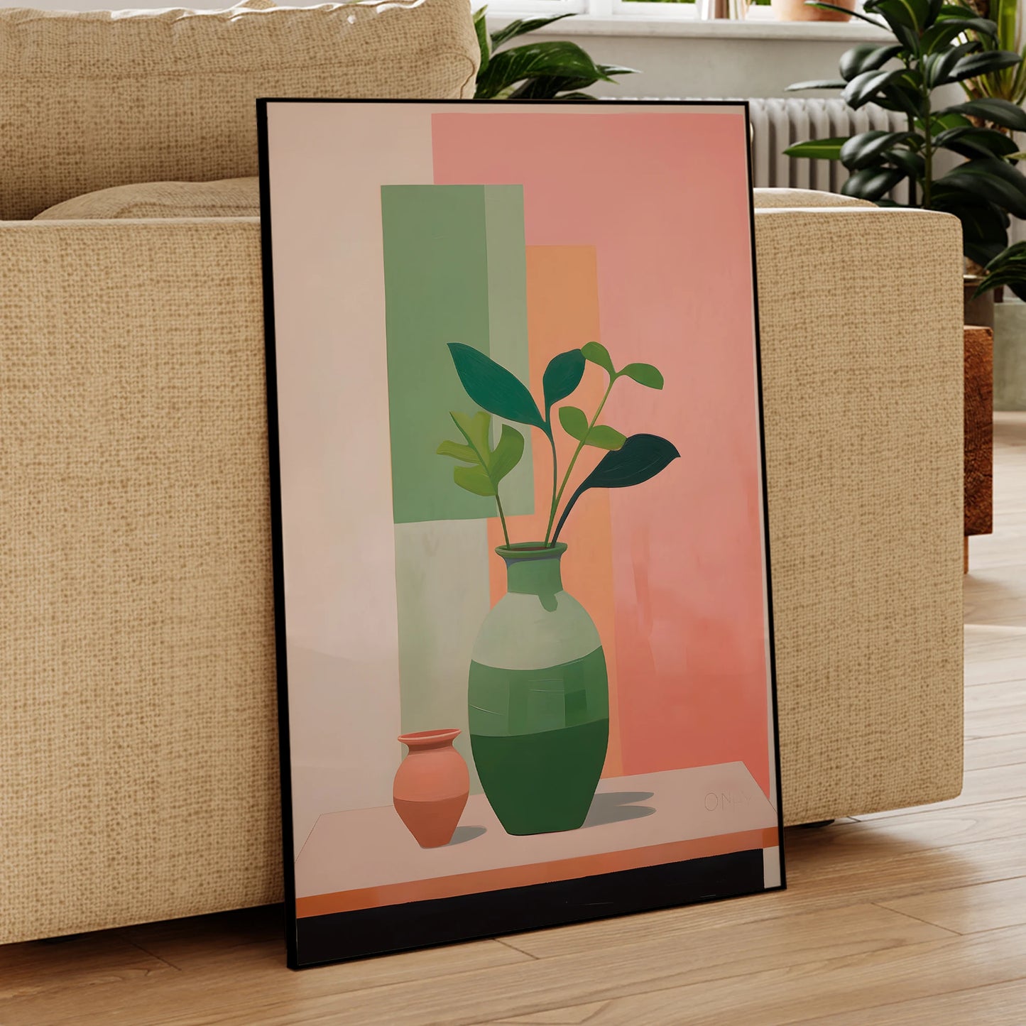 Modern Branches & Leaves Canvas Wall Art Print | Home Decor