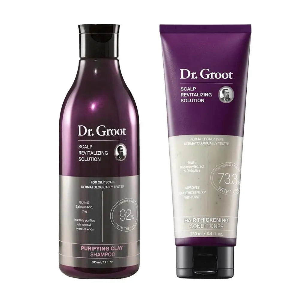 Dr.Groot Shampoo Conditioner Set Hair Loss Treatments Nourish Smoothing Thickening Scalp Hair Care Products Peaceful Pleasures Health and Wellness set A