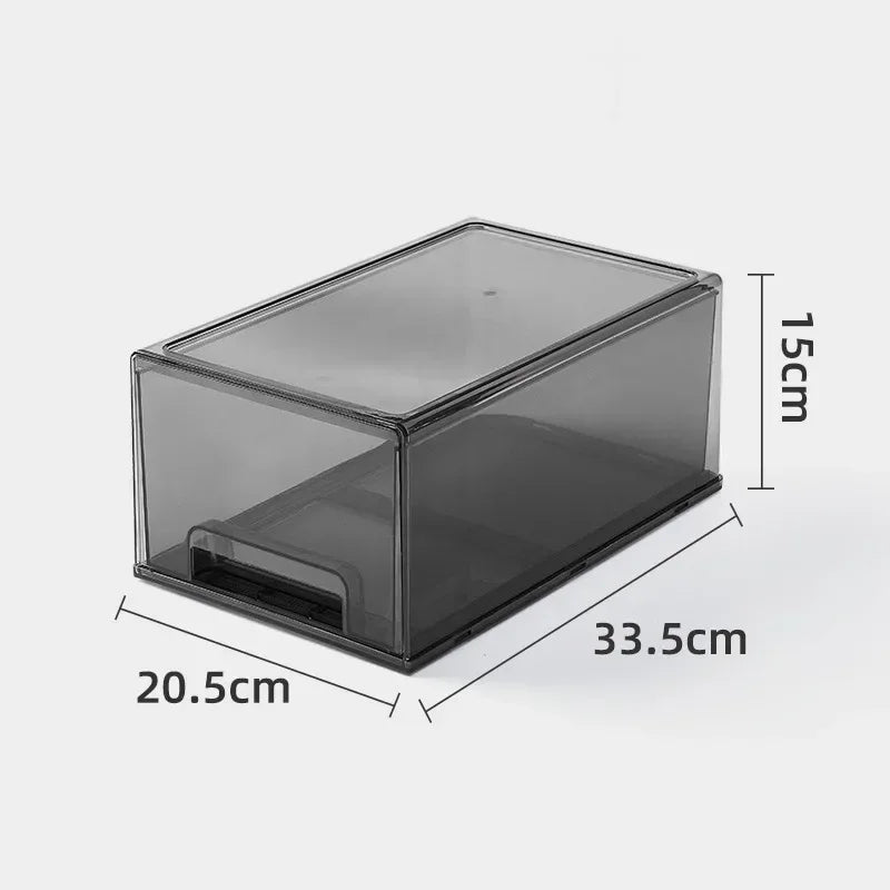 Transparent drawer storage box Large capacity Table cosmetic sundries sorting box Simple office stationery multilayer organizer Peaceful Pleasures Health and Wellness black L