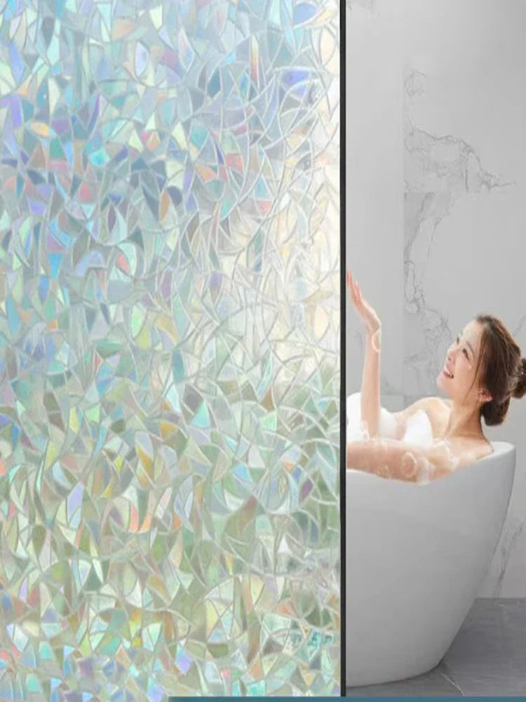 Colorful Crescent Geometric Privacy Window Film – Static Cling