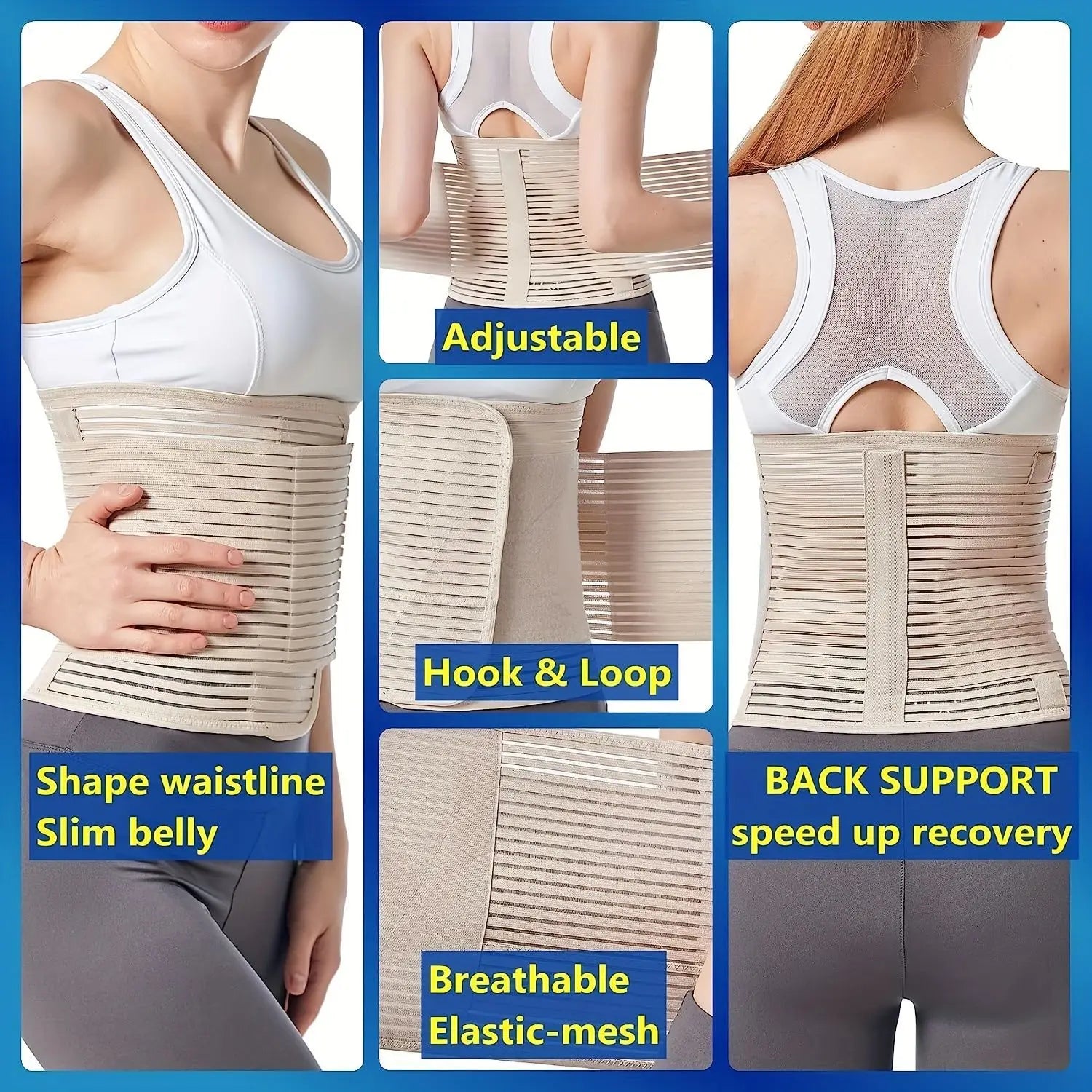 High Quality Abdominal Band Tummy Belt Abdominal Binder Post Surgery Girdle Belt Support Belt Compression Stomach Wrap Peaceful Pleasures Health and Wellness