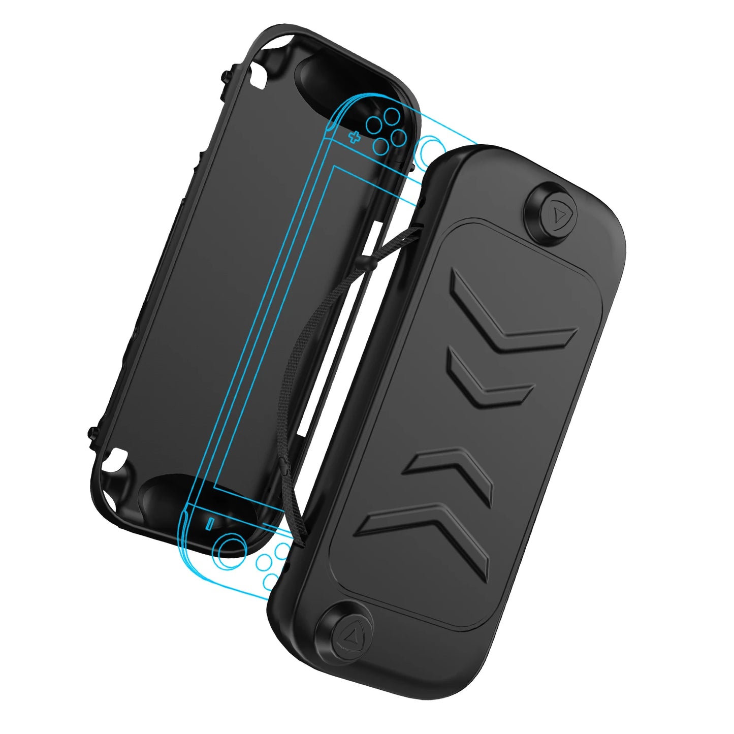 TPU+ABS Case Ergonomic Handle Grip Cover Anti-Drop Handheld Game Console Case Anti-Slip Host Shell For 2025 NS2 For Switch 2 Peaceful Pleasures Health and Wellness black