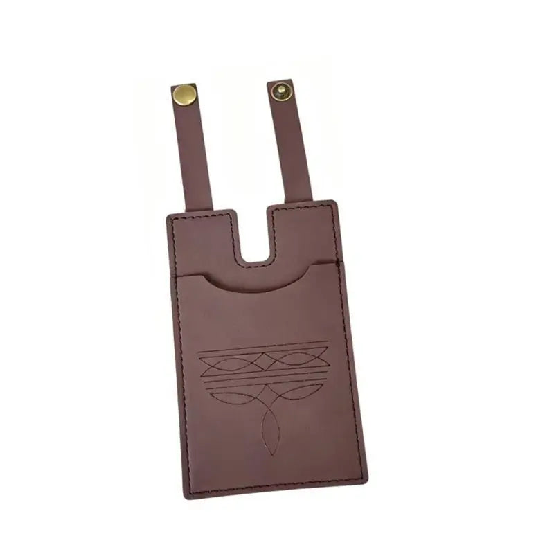 PU Leather ID Card Holder – Embossed Snap Closure Travel Tag
