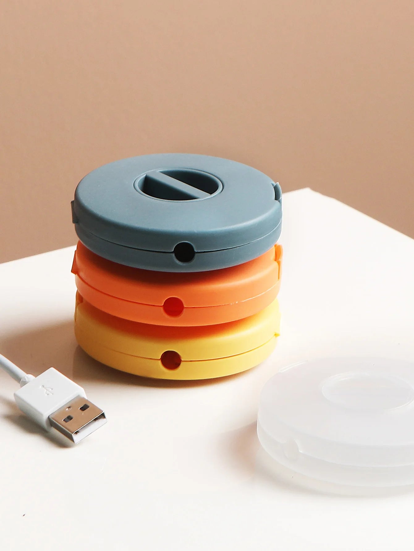 1pcs Portable Charger Cord Holder Round Storage Cable Winder Retractable Cable Management Flexible USB Wire Cord Reel Peaceful Pleasures Health and Wellness