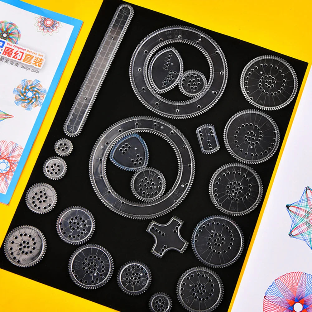22-Piece Spirograph Ruler Set – Geometric Drawing Art Tool Kit