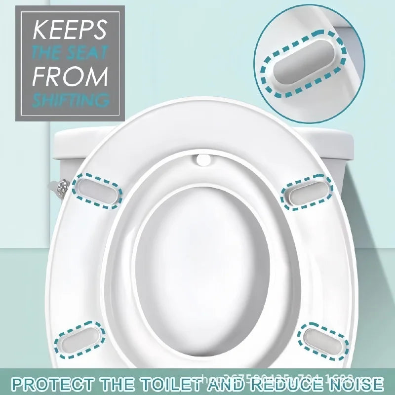 6-Piece Toilet Seat Bumper Pads & Non-Slip Cushion Cover Kit
