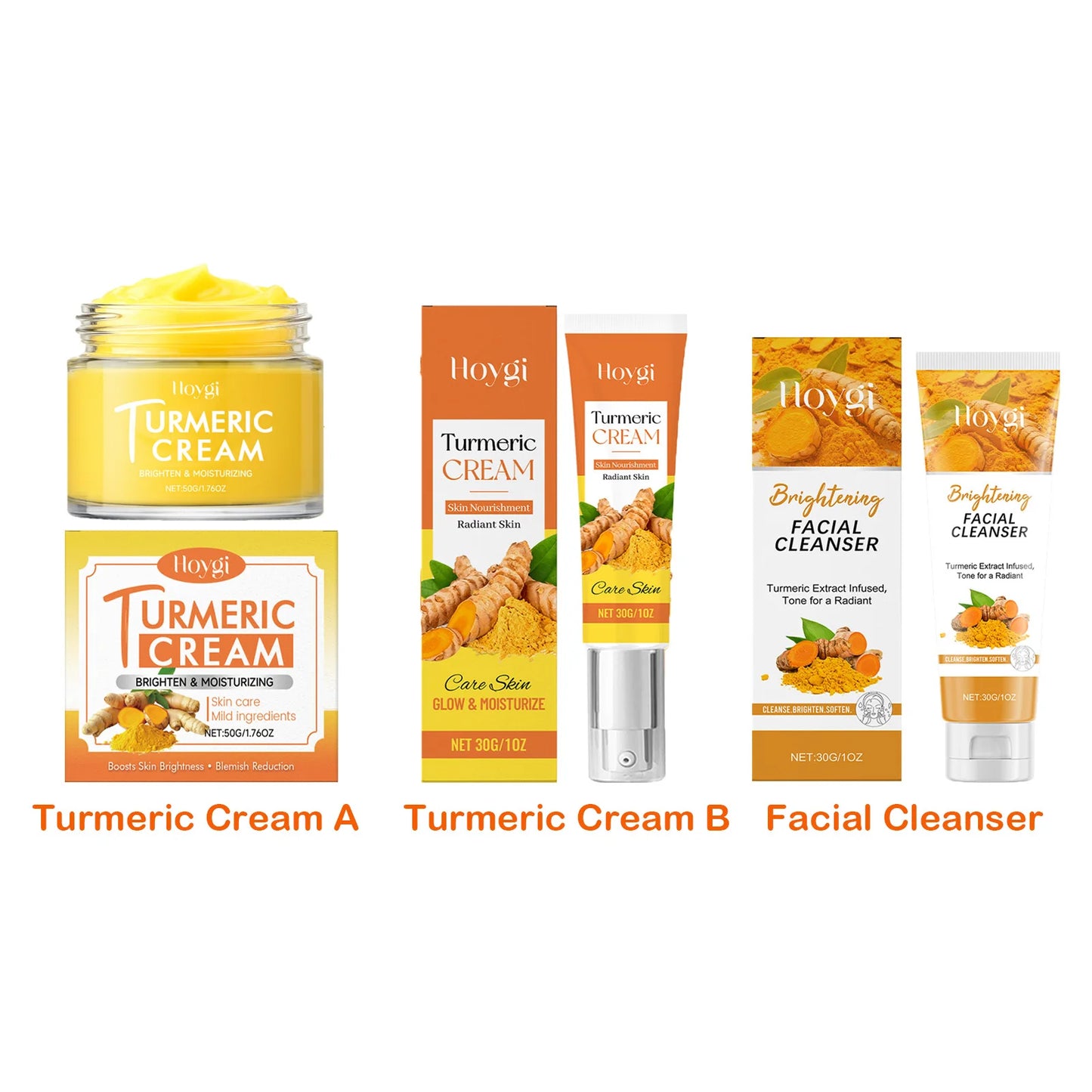 Turmeric Brightening Skincare Set – Cream & Cleanser