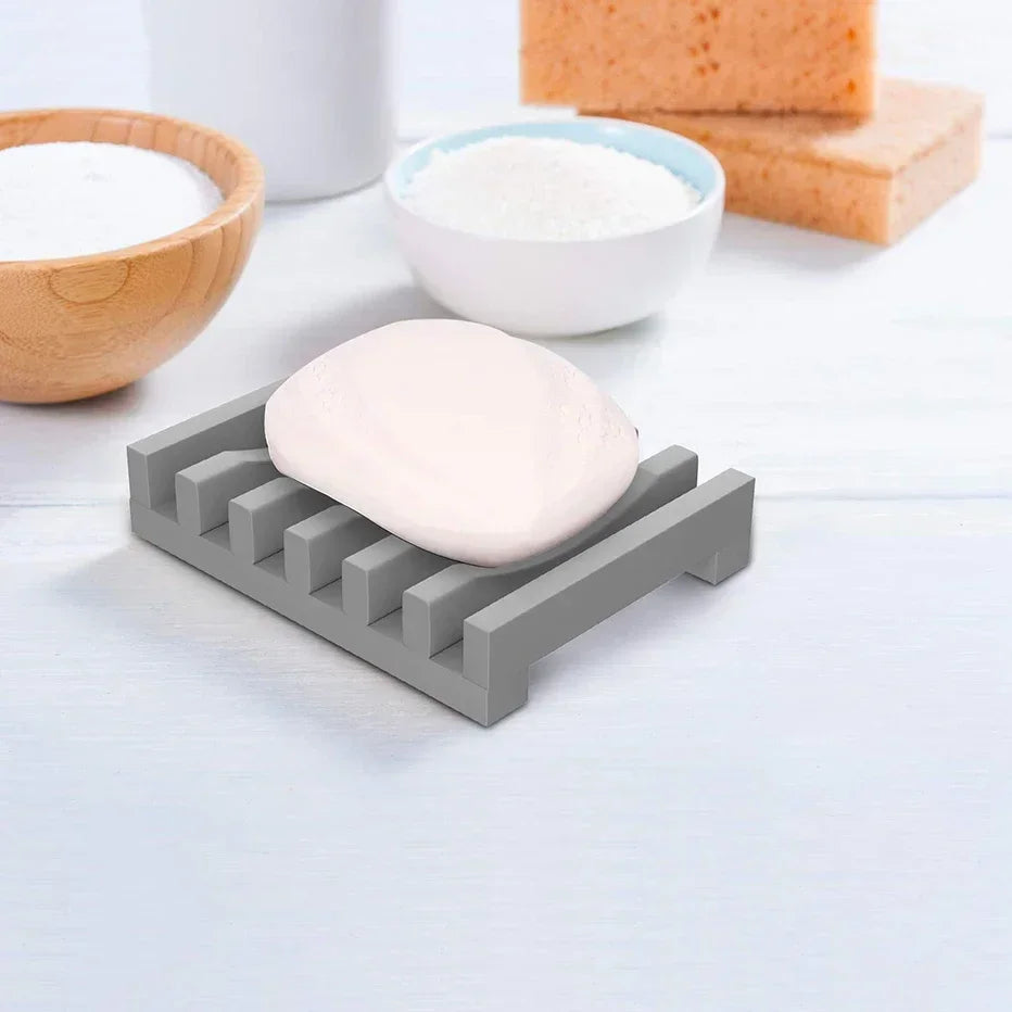 Flexible Silicone Soap Holder Hollow Design Bar Soap Dish Bathtub Kitchen Soap Saver Drainer Sponges Scrubber Display Peaceful Pleasures Health and Wellness