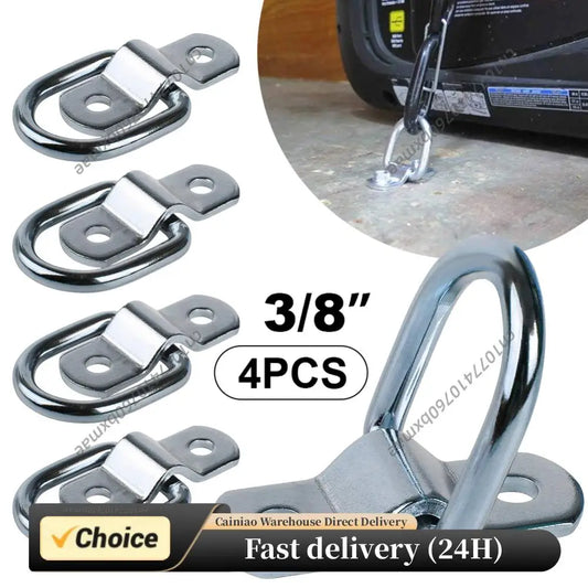 Cargo Lashing Surface Mount D Ring Staple Cleat Tie Down Ring Trailers For Vans Trucks Horsebox Boat Ropes car Fastener Clip Peaceful Pleasures Health and Wellness Default Title