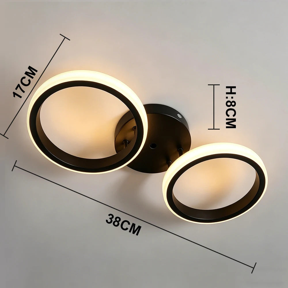 RUNTOIN Modern LED Circle Ceiling Light | 3000K–6500K 3-Color