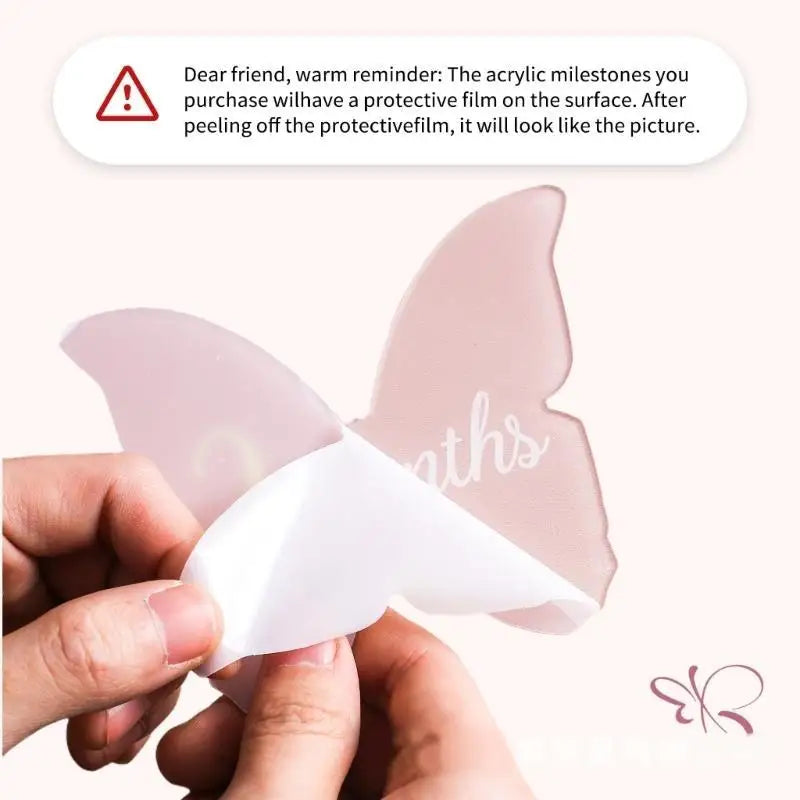 Baby Monthly Milestone Cards 14pc Acrylic Cloud & Butterfly Set