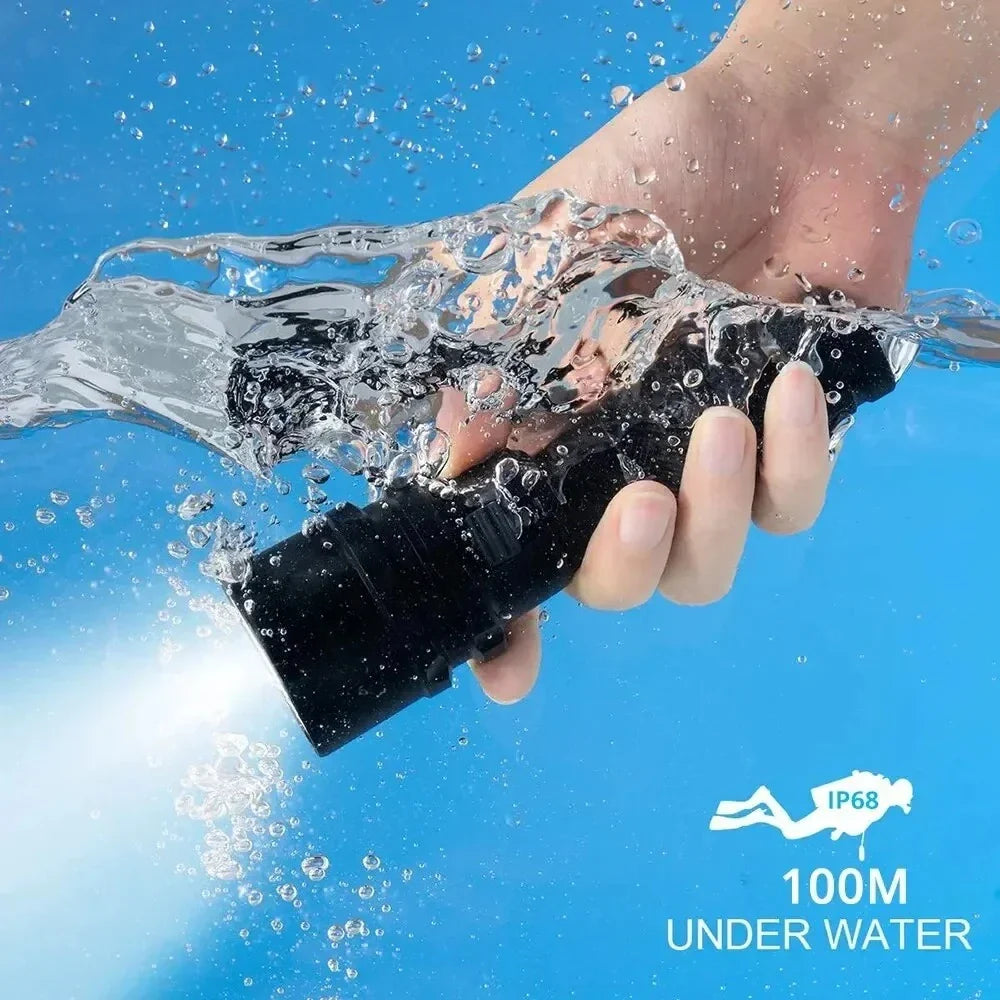 IP68 Diving Flashlight 1000 Lumen T6 LED | 100m Waterproof