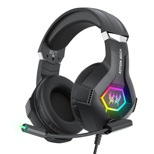 Gaming Headset with Mic Dynamic RGB/In-line control For PC PS4 PS5 Gaming Headphones 3.5mm USB Headphones for Laptop Computer Peaceful Pleasures Health and Wellness Black RGB GS450