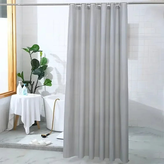 PEVA Waterproof Shower Curtain with Hooks – Grey 180x180cm Shower Curtain Oasis Select