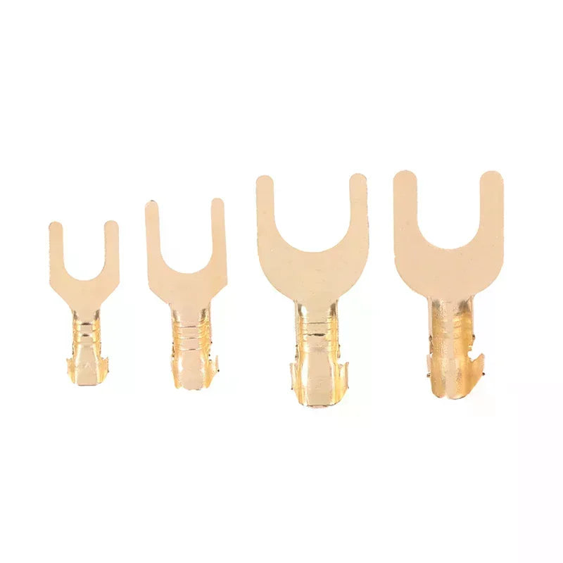 100Pcs Brass U-Shape Fork Crimp Terminals Grounding Lug Set Crimp Fork Terminals Peaceful Pleasures Health and Wellness