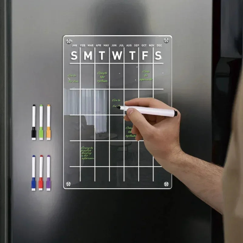 Fridge Magnet Sticker Clear Acrylic Calendar Weekly Planner Magnetic Schedule Reusable Board Fridge Message Menu Gadgets Peaceful Pleasures Health and Wellness