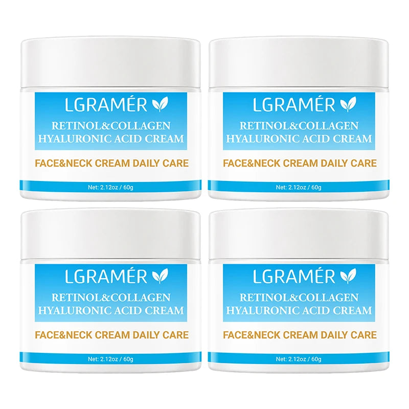 Retinol Face Cream Lifting Firming Soothing Repair Damaged Skin,Deep Collagen Nourishing Rejuvenation Improve Dullness Shrink Po Peaceful Pleasures Health and Wellness 60g-4pcs