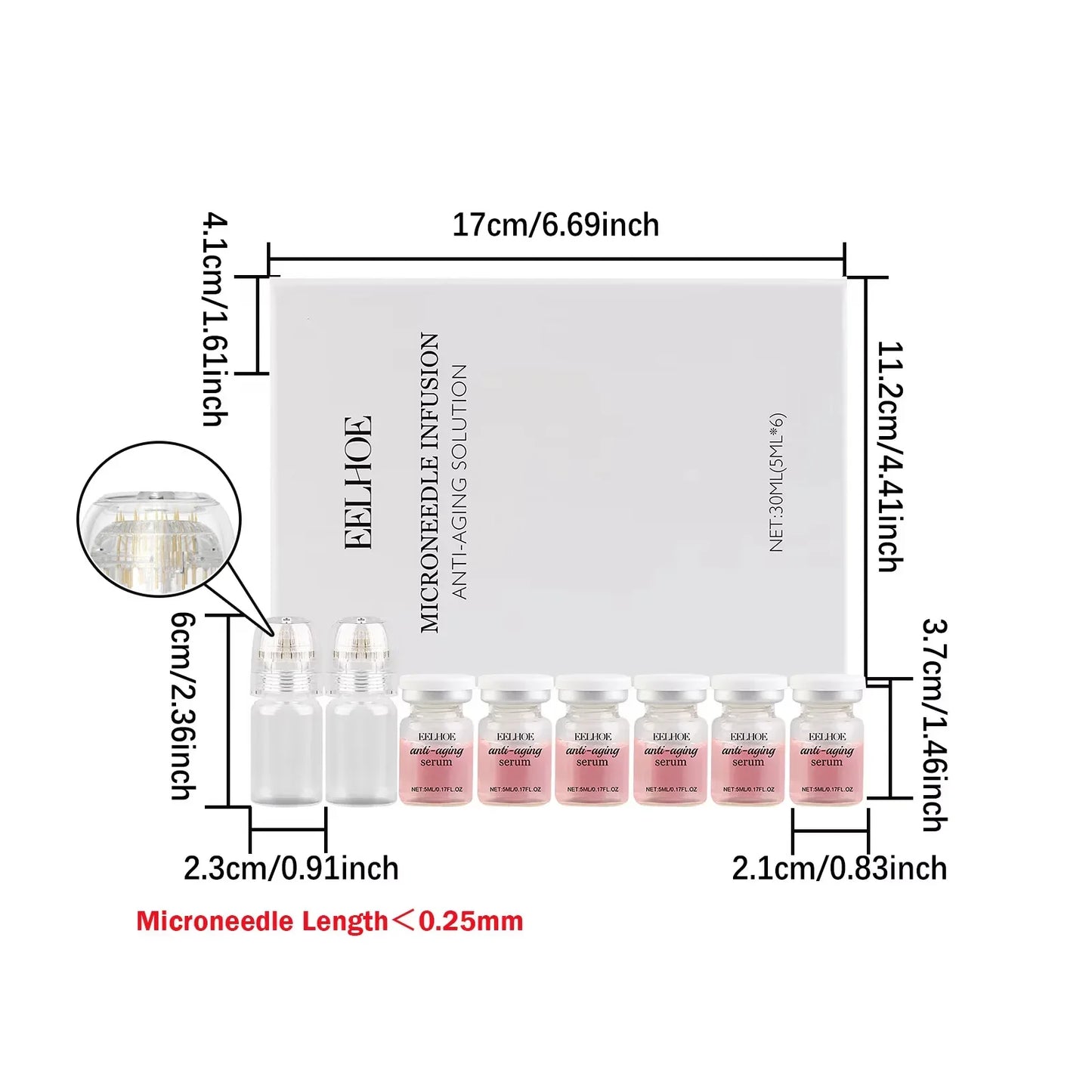 Eelhoe Microneedle Roller & Anti-Aging Serum Set – 8 Piece