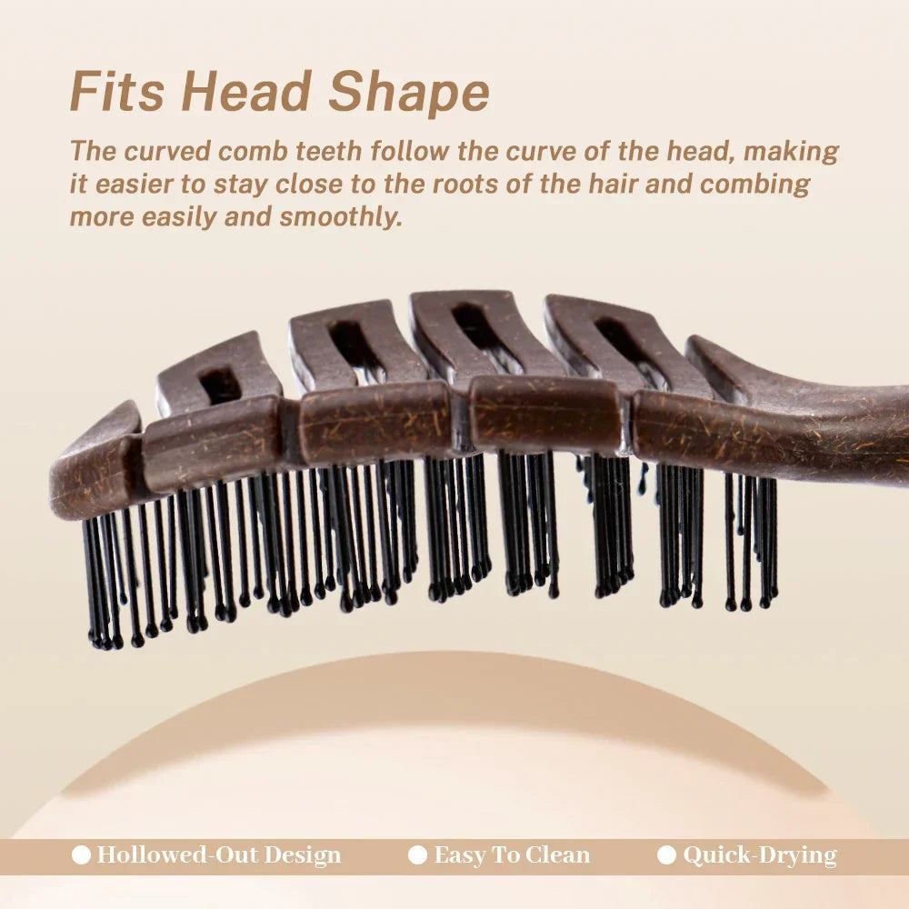 K.H.Lina Long-Handle Bristle Comb – Anti-Static Wig Hair Brush