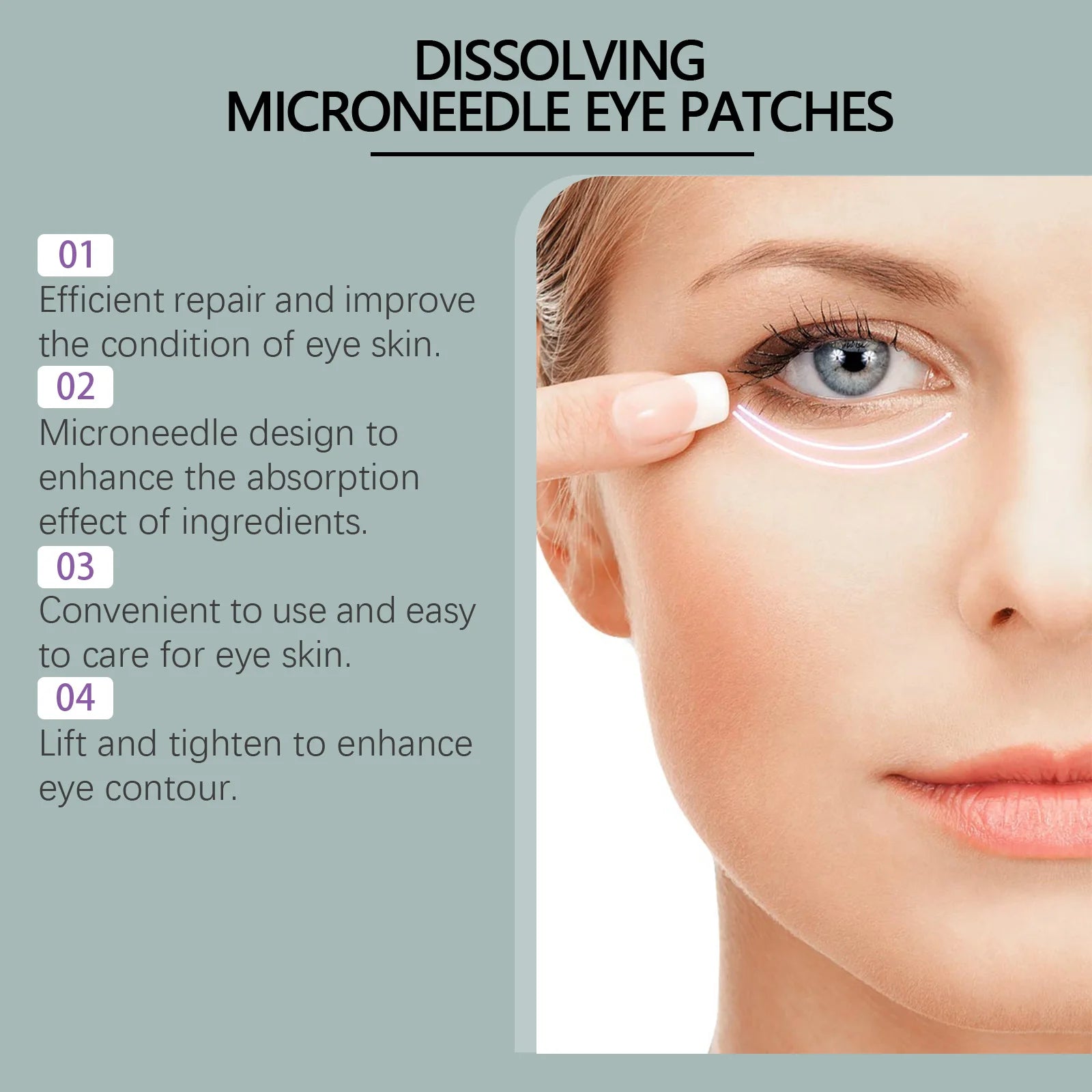 Microneedle Eye Patches – Hyaluronic Acid, Dark Circles & Wrinkles Peaceful Pleasures Health and Wellness