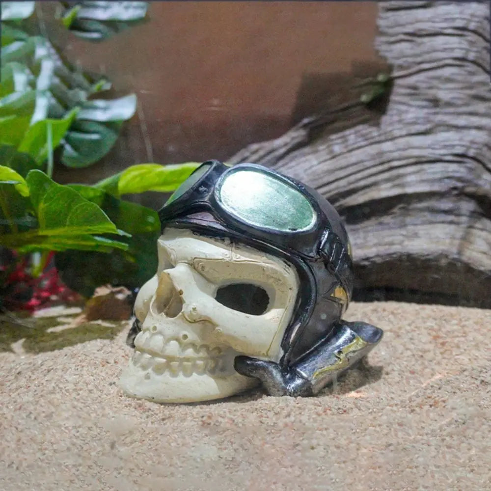 Funny Decorative Skull Head Ornament Simulation Resin Head Bone Model Realistic Skull Head Statue Landscape Peaceful Pleasures Health and Wellness