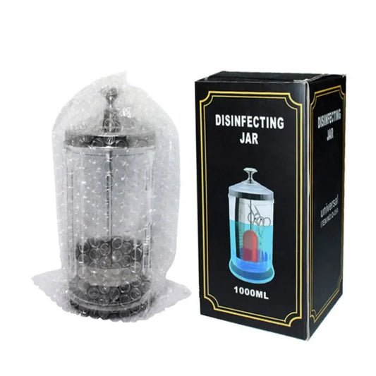 Cleaning, Disinfecting, Sanitizing Small/Large Glass Jar for Barber Maintenance Peaceful Pleasures Health and Wellness