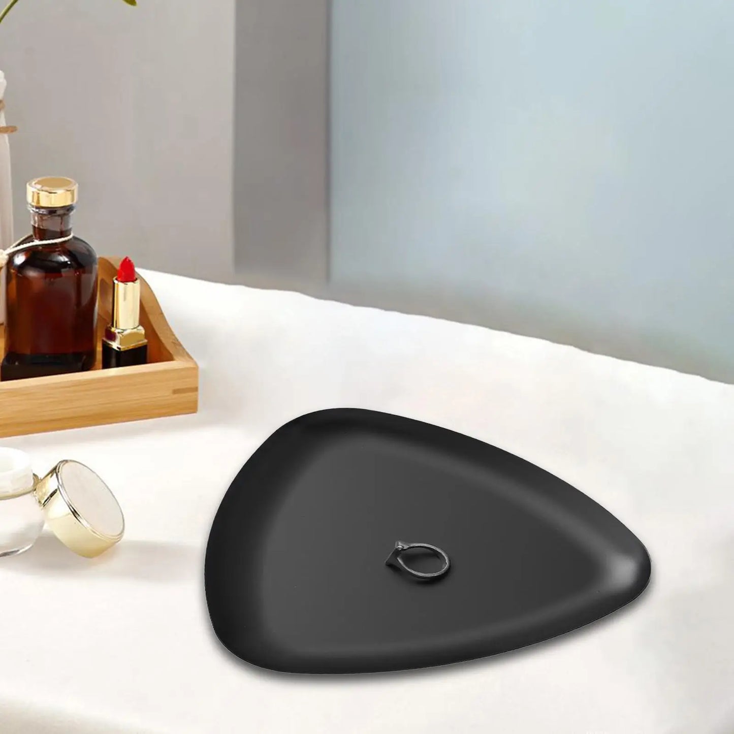 Triangle Jewelry Dish Tray – Stainless Steel Vanity Organizer