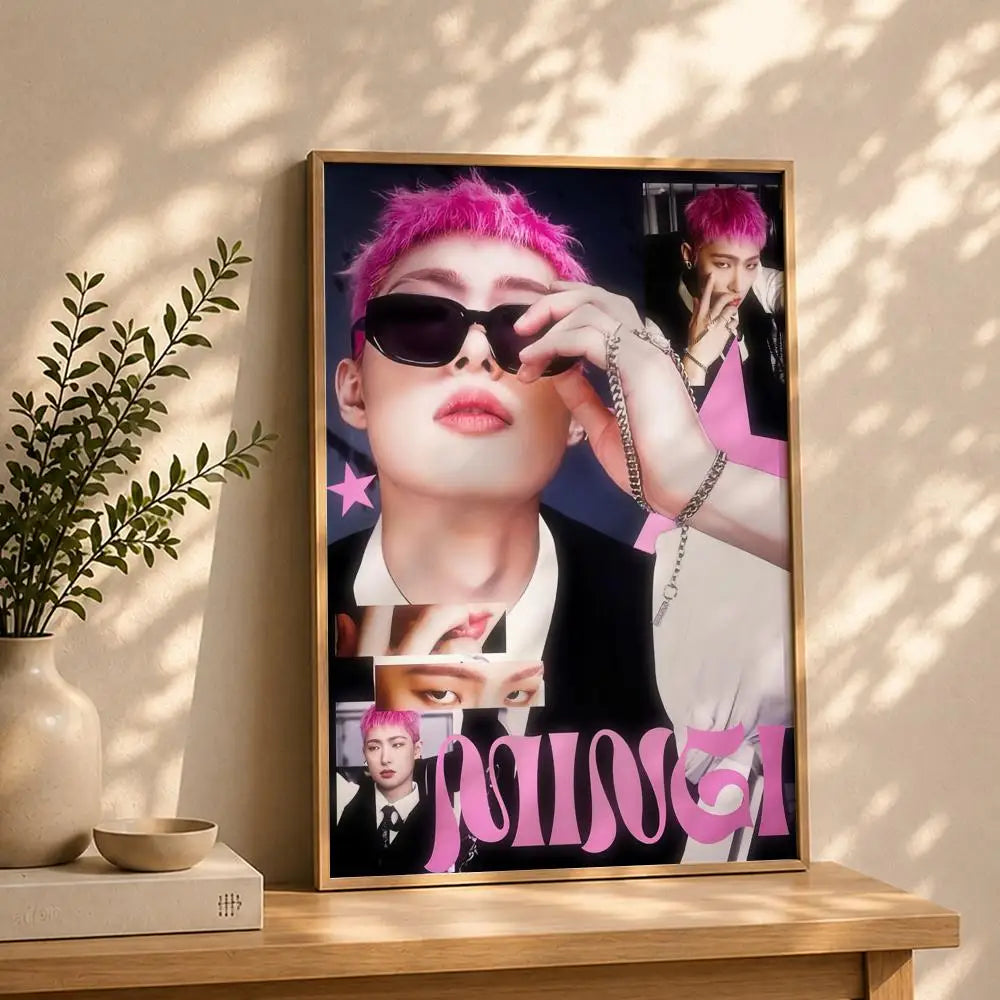 ATEEZ Kpop HD Self-Adhesive Waterproof Wall Art Poster Kpop Wall Poster Peaceful Pleasures Health and Wellness White2 21X30cmNoframe
