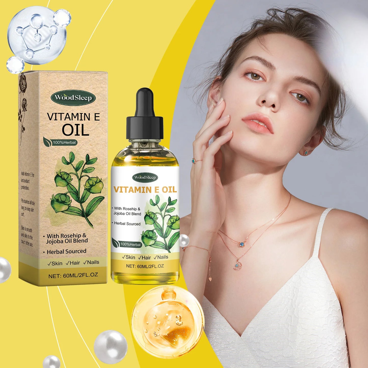 WOODSLEEP Vitamin E Dry Oil – Face, Body, Hair & Nails 60ml