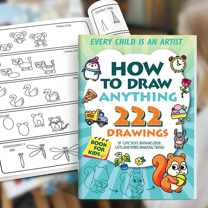 Kids' How Draw Anything Activity Book 222 Cute Step-by-step Drawing