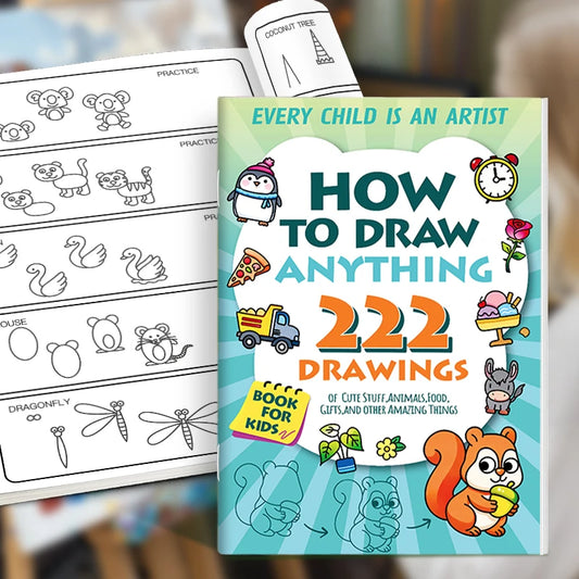 Kids' How Draw Anything Activity Book 222 Cute Step-by-step Drawing Peaceful Pleasures Health and Wellness
