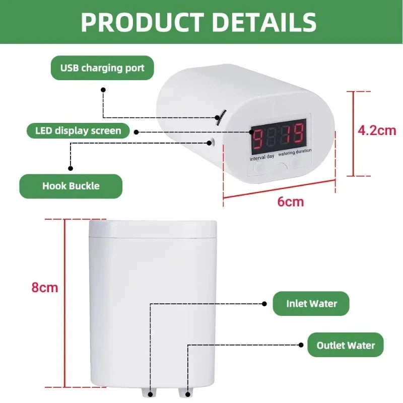 Automatic Plant Watering Device Efficient Double Pump Drip Irrigation System with Intelligent Watering Timer for Garden Use Peaceful Pleasures Health and Wellness