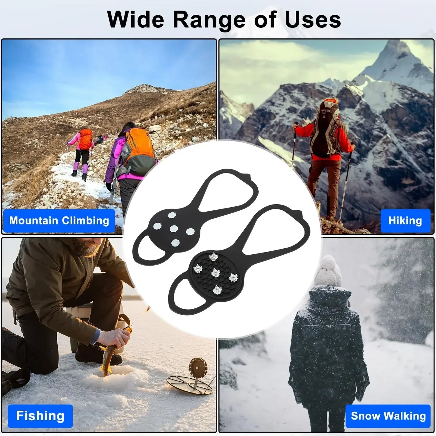 Ice Grip Shoe Covers | Non-Slip Snow Spikes – 10 Pairs