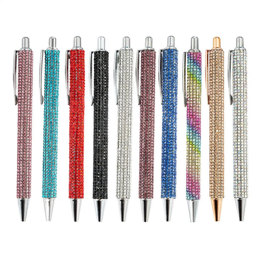 Crystal Rhinestone Ballpoint Pen – Bling Retractable School Pen Rhinestone Ballpoint Pen Peaceful Pleasures Health and Wellness
