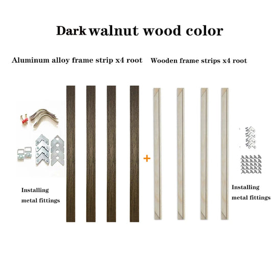 Aluminum Metal Modern Oil Paintings Frame, Floating and Wood Frame,Metal Canvas Prints, Painting Bars for Wall Art, DIY Peaceful Pleasures Health and Wellness Dark Walnut Wood customized