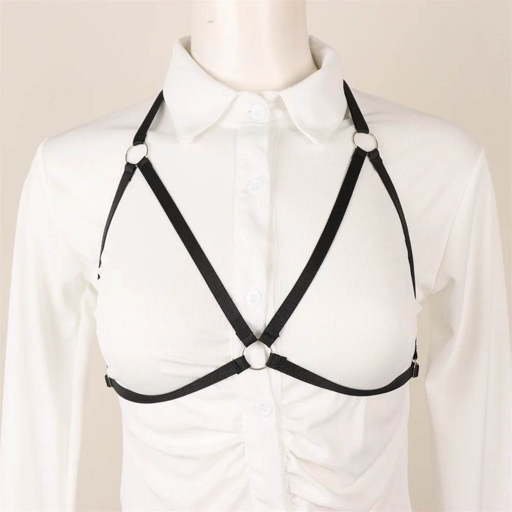 Women Sexy Lingerie Fashionable Straps Hollowed Out Black Wire