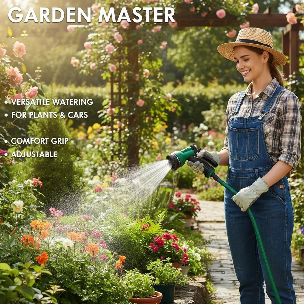 8-Mode Garden Hose Nozzle Sprayer – High Pressure Water Gun