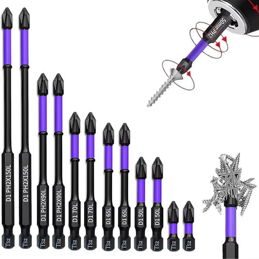6 Pcs Magnetic Screwdriver Bits Non-slip Shockproof Phillips Impact Bits Hex Shank Alloy Steel Bits Suitable for Power Tools Peaceful Pleasures Health and Wellness