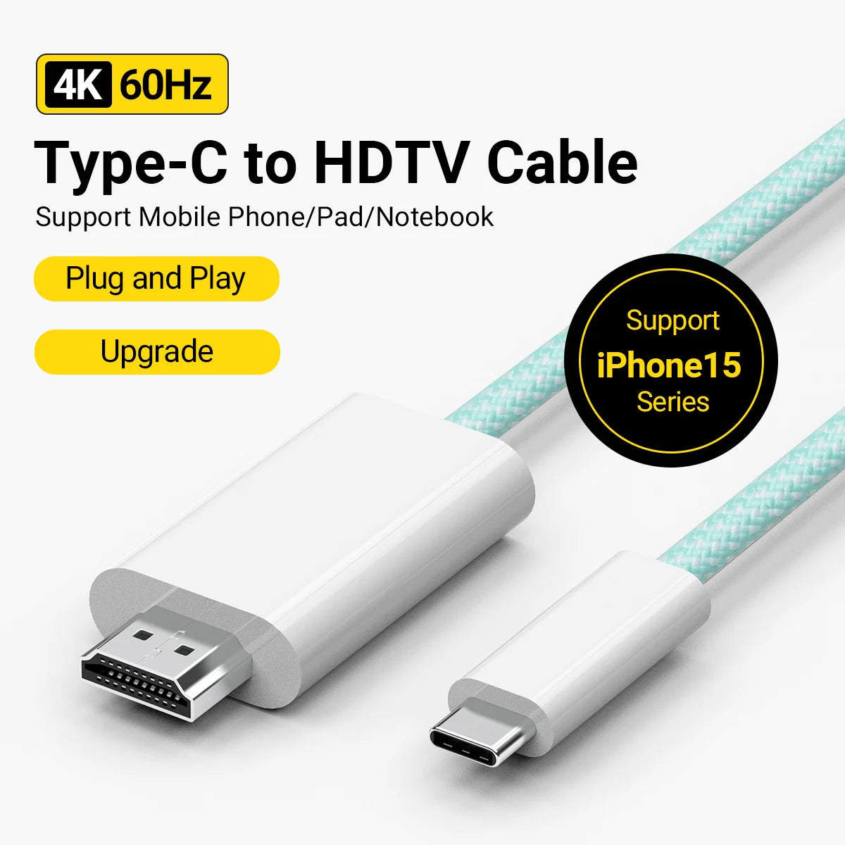 USB-C to HDMI 6ft Cable 4K@60Hz | Thunderbolt 3/4 Compatible