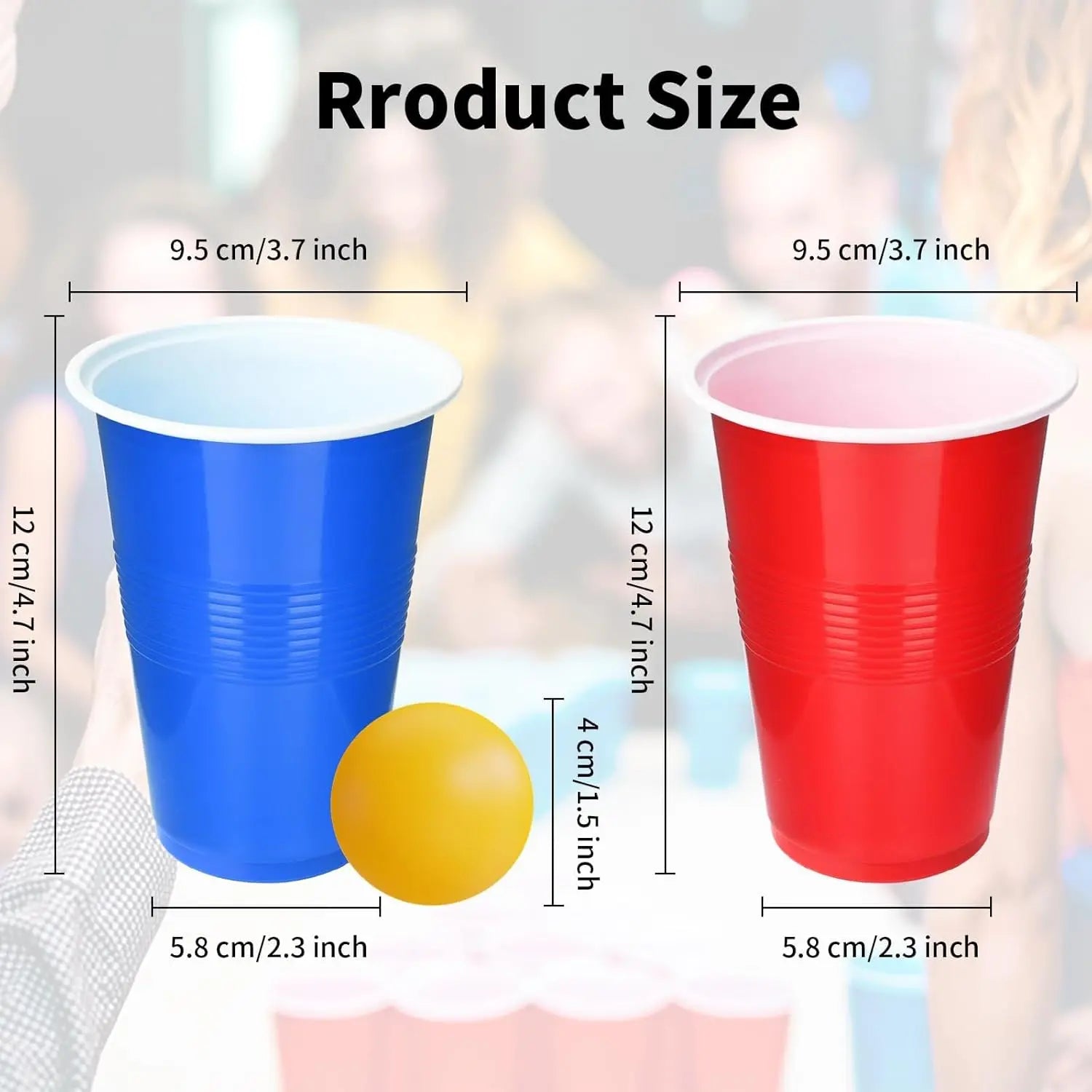 Cup Pong Game Set 22 Pcs 16 Oz Plastic Party Cups with 4 PCS Ping Pong Balls for Christmas New Year Gift Gratuation Party Peaceful Pleasures Health and Wellness