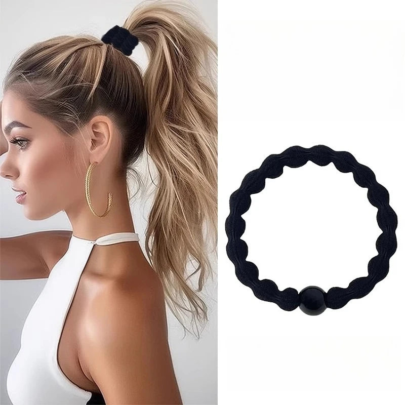Sporty Hair Ties Strong Hold Elastic Bands 5/10 Pack – Black