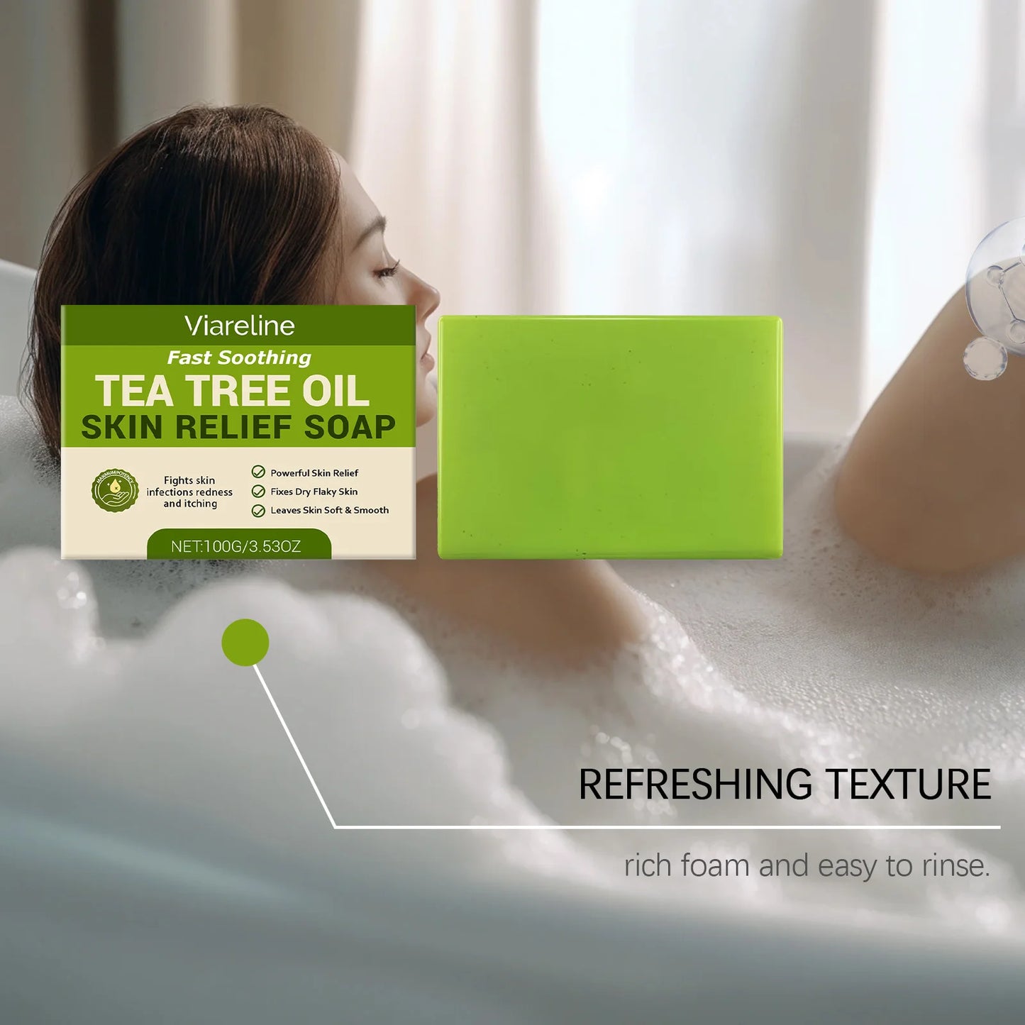 Tea Tree Oil Soap Bar – Deep Cleansing & Oil Control | 100g