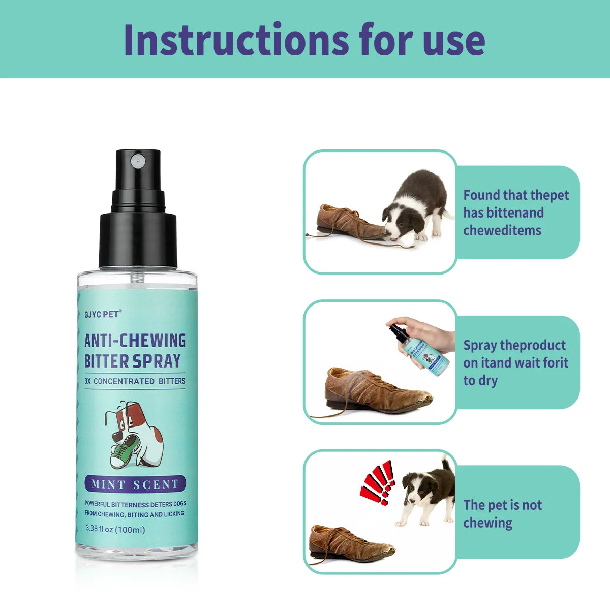 Bitter Apple No Chew Spray Dogs Pet Safe Training Aid Stop Furniture