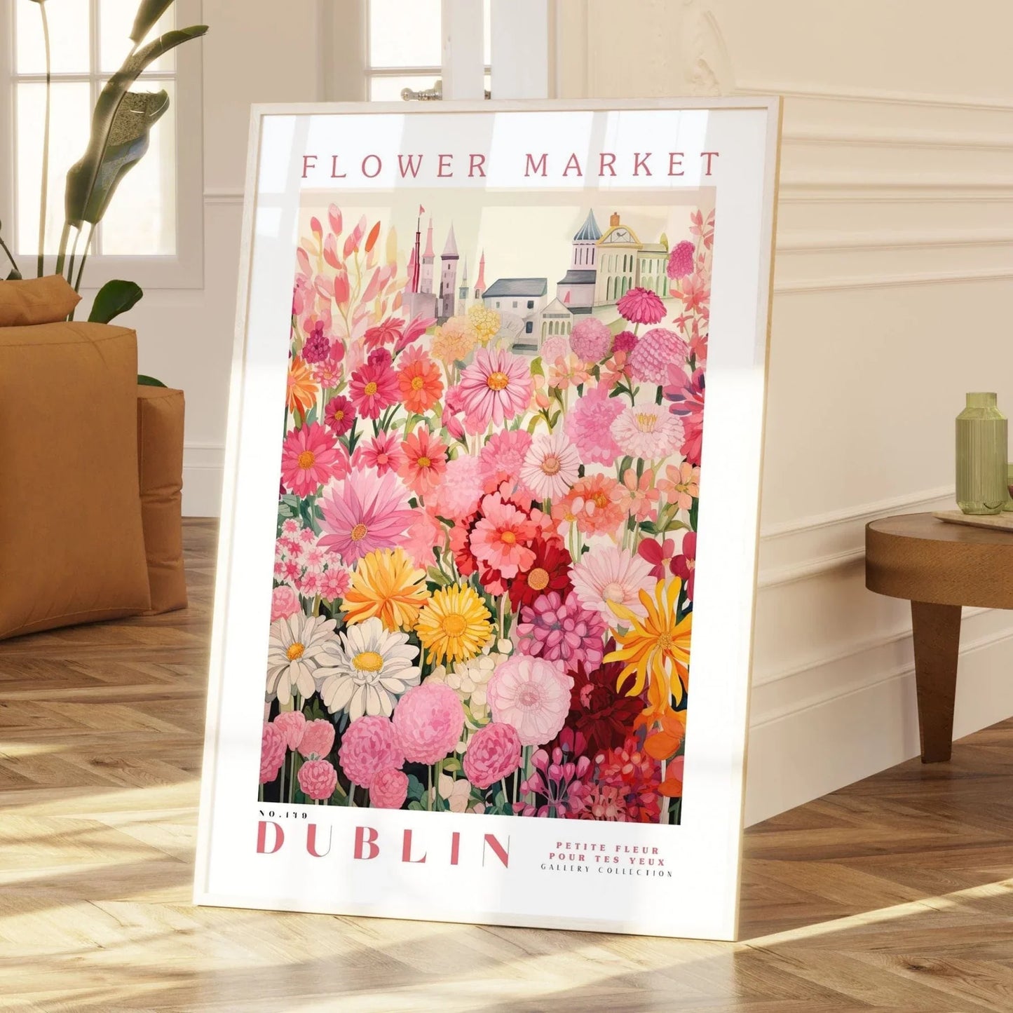Dublin Flower Market Canvas Poster | Botanical Wall Art Print