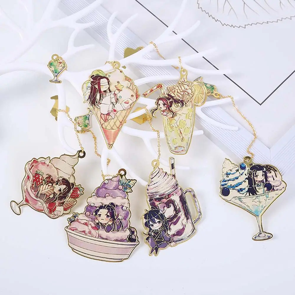 School Supply Stationery Wei Wuxian Lan Wangji Pendant Pagination Mark Mo Dao Zu Shi Bookmark Hollow Bookmark Book Markers Peaceful Pleasures Health and Wellness