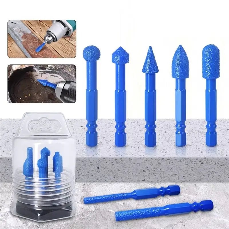 A36T-Diamond Coated Grinding Bits Set For Multi Material Finishing Rust Removal Polishing Hole Repair Mold Processing 7PCS Peaceful Pleasures Health and Wellness