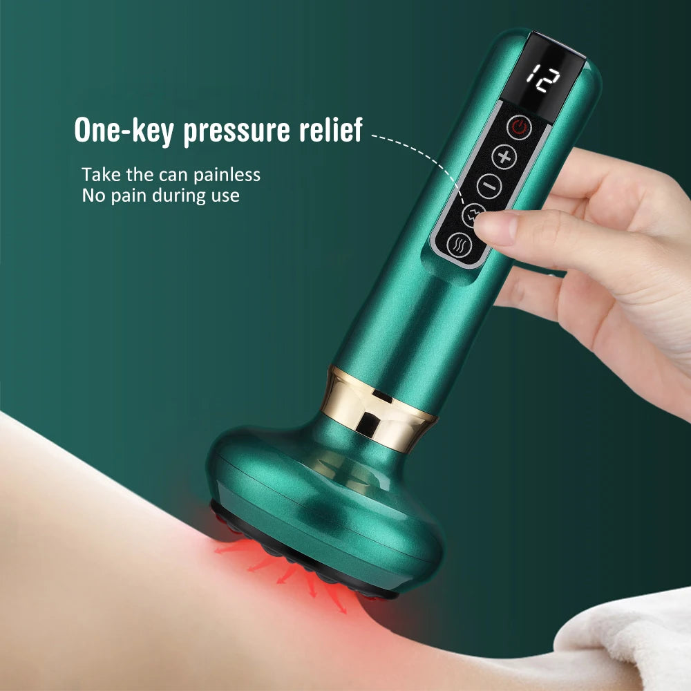 Chinese Smart Medical Cupping Electric Suction Beauty Body Cellulite Massager for Back Scraping Home Handheld Vacuum Guasha Jars Peaceful Pleasures Health and Wellness