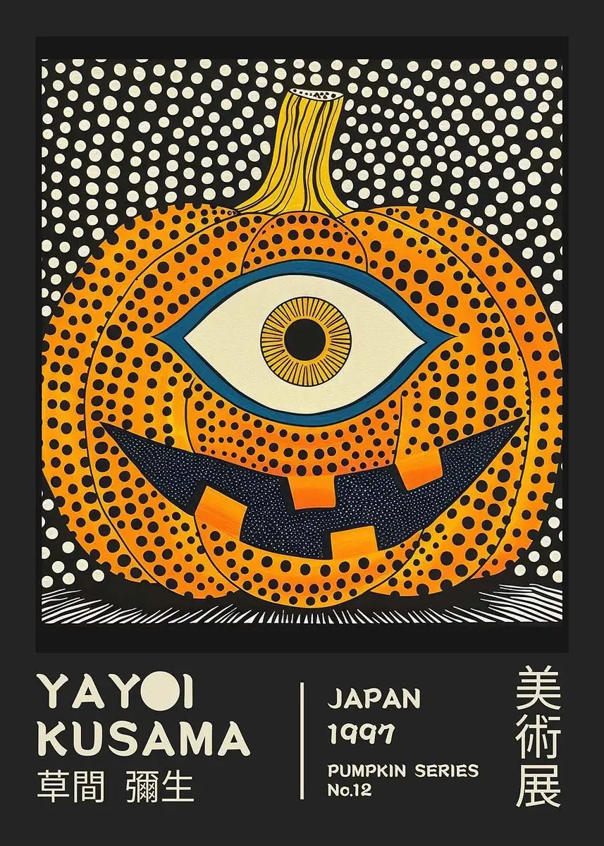 Yayoi Kusama Pumpkin Abstract Canvas Wall Art | Nordic Modern Print Canvas Wall Art Print Peaceful Pleasures Health and Wellness 15 30x40cm Unframed